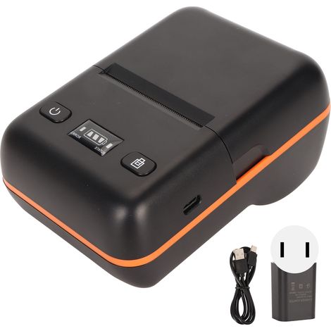 Imprimante thermique 58mm BT4.2 50-80mm/s 203DPI USB-C Réveil automatique Étiquettes d'expédition 100-240V Prise US (1/5)