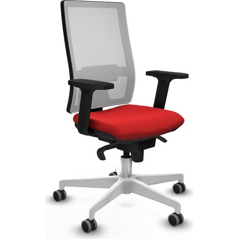 Horna sincro malla blanca similpiel rojo brazos 2D base blanca  ruedas 65mm engomadas (1/5)