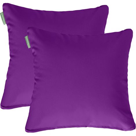 Gardenista - Cuscini quadrati da giardino, 60x60 cm Cuscini per schienale per sedie in rattan con imbottitura, Cuscini quadrati resistenti all'acqua, Cuscini sparsi per giardino - Viola 2 Pezzi