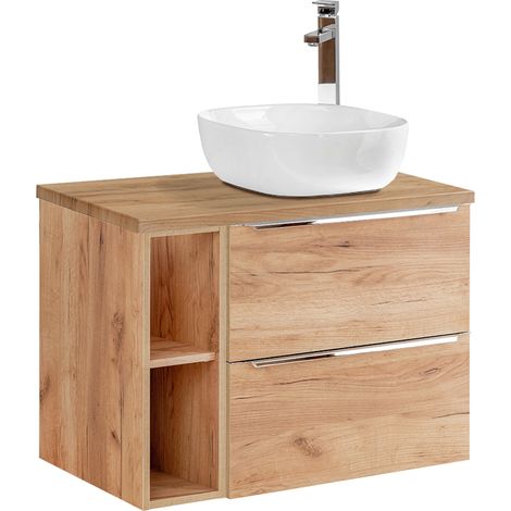 Mueble lavabo individual 80 cm 2 nichos April Madera