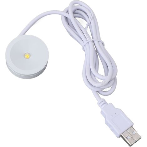Lot de 2 mini spots LED USB 5V 1W à lumière chaude, avec câble de 1,3 m, pour présentoirs de bijoux, vitrines, entrées. (1/5)