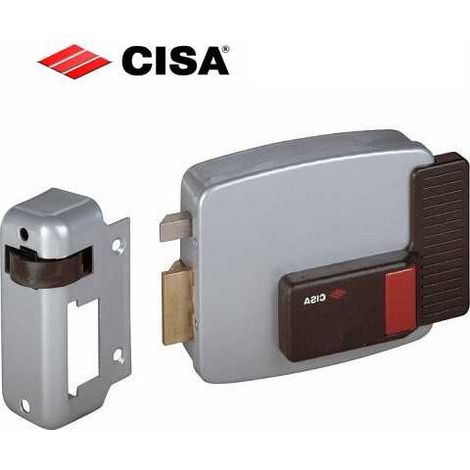 Serrure électrique 12V – Cylindre fixe extérieur – Bouton intérieur – Entraxe 60mm – Pour portes en bois – Cisa (1/5)