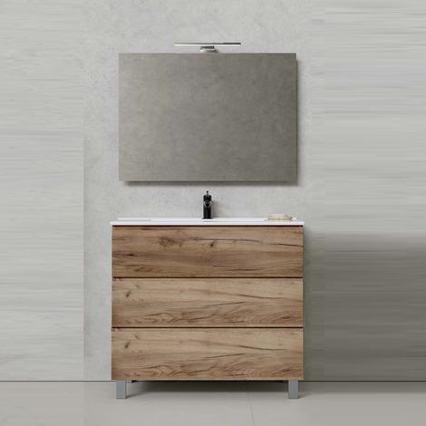 Mobile bagno 80cm con tre cassetti rovere alba cairo (1/2)
