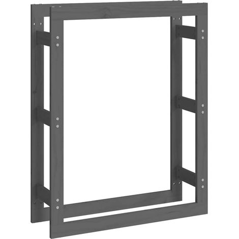 Maison Exclusive - Estante para leña madera maciza de pino gris 8 (1/5)