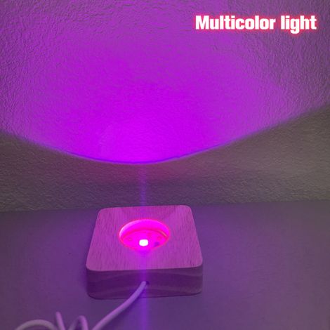 Socle lumineux à LED, en bois avec une finition multicolore, pour la présentation décorative d'objets et de pièces.-AquaForge (1/5)