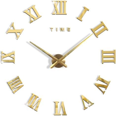 Horloge murale à faire soi-même, moderne, silencieux, grande horloge murale sans cadre, amovible, autocollants 3D, décoration de maison, bureau, cadeau (1/5)