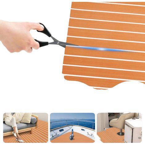 Tapis de sol, mousse EVA, épaisseur de 5 mm, dimensions de 1,2 m x 0,5 m, surface antidérapante, design rétro marron et noir (1/5)
