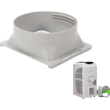 Adaptador de interfaz para conducto de escape de aire acondicionado, interfaz cuadrada a redonda de 150 mm/5,9 pulgadas, conector de ventana de escape de aire acondicionado portátil, acoplador de aire (1/4)
