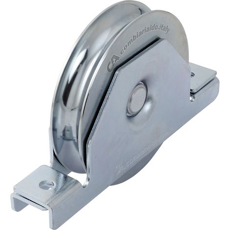 6PZ RUOTE X CANCELLI GOLA TONDA Ã˜ 20 CON SUPPORTO CHIUSO 1 CUSCINETTO MM 80