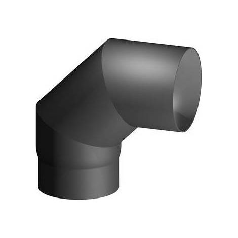 Canale da fumo rigido monoparete in acciaio al carbonio smaltato nero.  Canale da fumo per apparecchi a legna con temperatura dei fumi