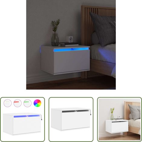 Lumière LED - Table de chevet murale avec lumières LED blanc (1/5)