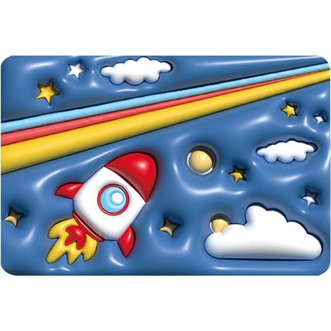 JANMIR-Tapis de sol super absorbant, tapis de bain absorbant et antidérapant, tapis de bain en mousse à mémoire de forme, tapis de bain doux à séchage rapide en forme de planète 3D, tapis de boue de d (1/5)