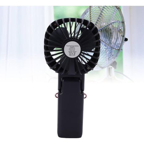 Ventilador portátil con batería integrada de 2400 mAh, soporte y correa de transporte, silencioso, multifuncional para viajes y oficina – Azul (1/5)