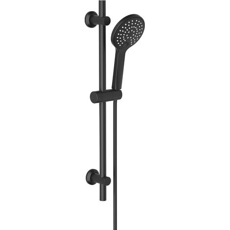 Barre de Douche Noir 70 cm, Colonne Acier Inoxydable 3 Jets (1/5)