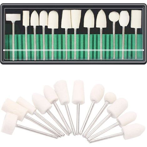 Polierköpfe, 12-teiliges Wollpolierscheiben-Set, Polierscheibenzubehör mit Metallschaft für Dremel-Rotationswerkzeuge (1/5)