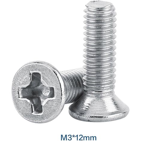 100 Stück Beutel Flachkopf-Senkschrauben aus Edelstahl 304, Maschinenschrauben, Bolzen, Befestigungselemente, Reparaturwerkzeugzubehör M312