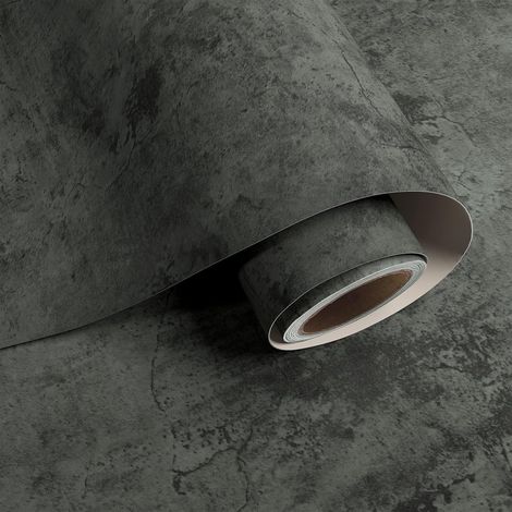 Papier Peint Beton Industriel Lavable Mural - Ciment pour Cuisine, Salle de Bain - Adhesif Autocollant pour Meuble, Salon, Escaliers 40cmx200cm (1/5)