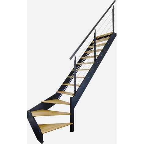 Spark - Escalier gris anthracite quart tournant droite