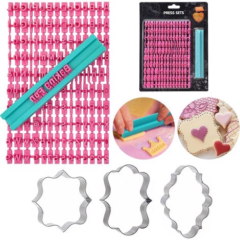 Biscuit Stamp, Cookie Cutter, Number of Fondant Cake Moulds, Custom Cookie Cutter, Custom Biscuit Stamp, Alphabet Letter Stamp, Cookie Cutter with Letters, Letter Stamp For Clay (1/5)