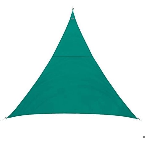 Voile d'ombrage triangulaire "Curacao" émeraude 2x2x2m en polyester (1/4)