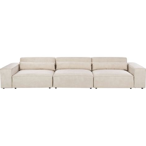 Modular Sofa 3 Seater HELLNAR Velvet Light Beige (1/5)