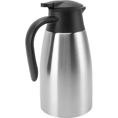 Isolierte Flasche aus Edelstahl 304, großes 1,5-Liter-Fassungsvermögen, unter Druck, für Kaffee oder Heißwasser, für Zuhause oder Studenten, Edelstahlfarbe (1/5)