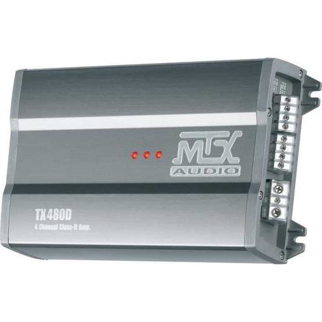 MTX TX480D Amplificateur 12V 4 Canaux Classe-D 4x80W RMS en Aluminium (1/3)