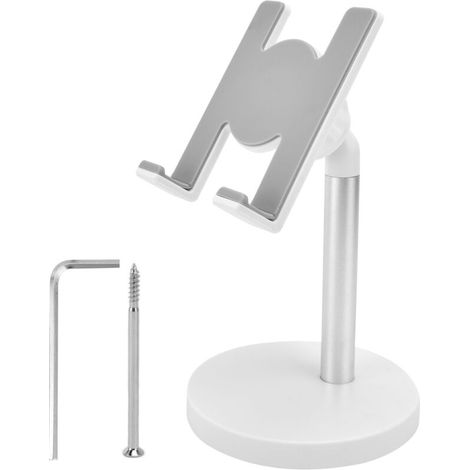 Support téléphone en alliage d'aluminium réglable pour bureau, support mobile pour IOS et tablette argenté (1/5)