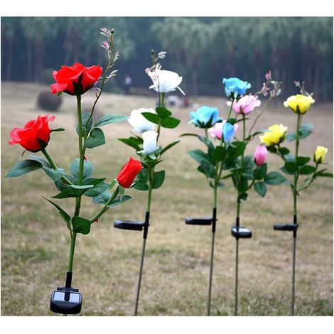 Lampes solaires de jardin à LED en forme de tulipe, éclairage artistique pour jardin, roses, veilleuses rechargeables pour Noël, mariages et festivals (1/4)