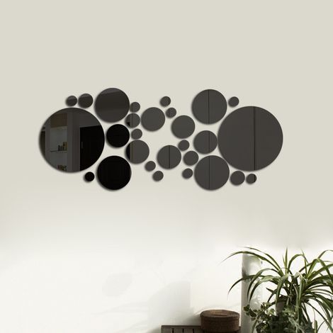 Juego de 30 pegatinas redondas de pared con efecto espejo, removibles, hechas de acrílico, para decorar tu dormitorio, baño o sala de estar.