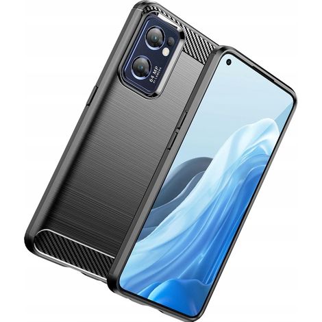 Custodia in carbonio per Realme Narzo 50 5G, custodia flessibile in silicone effetto carbonio nera (1/5)