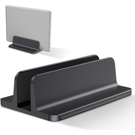 Support Ordinateur Portable Vertical, Support PC Portable en Aluminium, Réglable Bureau Laptop Stand, Noir (1/5)