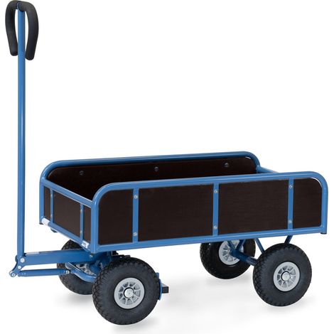 Fetra Handwagen 2-Achser mit 4 Wänden und Polyurethanbereifung, 945x545mm Ladefläche