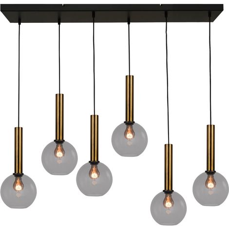 Lampe suspendue 6 lumières Bella 2 avec verre fumé - 2981-10-100-25-60520