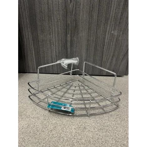 Étagère d'angle de salle de bain pour douche, chromée, à 1 niveau (1/2)