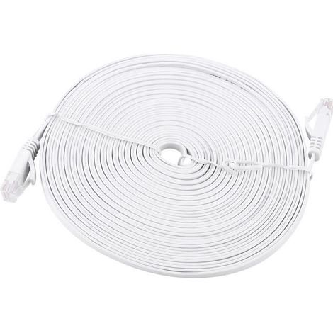 Cable Lan Rj45 Cat6 - 1000 Mbit/s - Blanc - 10 M (1/5)