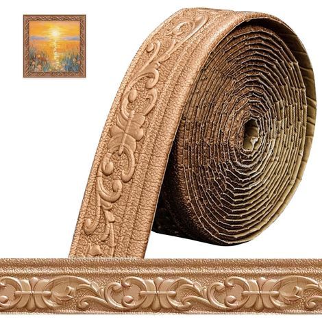 Selbstklebende 3D-Wandleisten – 10 m x 8 cm x 5 mm – wasserfest, Abschlussleiste für Wände, selbstklebende Leisten, Kanten für Ecken, Linien, Dekoration (1/5)