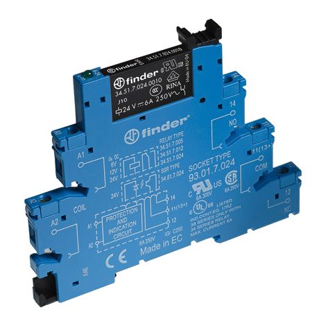 Module interface relais Finder 38.51.0.012.0060 6A 250V AC