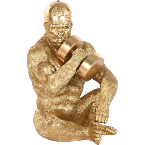 Figura Resina 44X38X61,5 Gorila Dorado (1/4)
