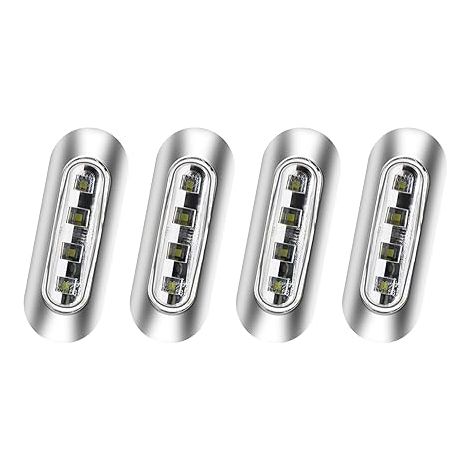 Feux de position latéraux, avant arrière led feu latéral camion feux latéraux indicateur 12v 24v universel pour remorque fourgon caravane voiture bus bateau (blanc) (1/5)