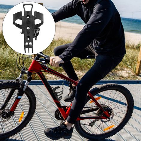 Flaschenhalter, Trinkbecherhalterung für Fahrrad und Elektroroller (schwarz) (1/5)