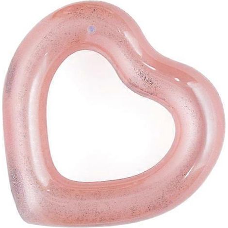 Bouée gonflable, 1 unité, en forme de cœur, rose, pour adultes, pour piscine et plage, vacances.-AquaForge (1/4)
