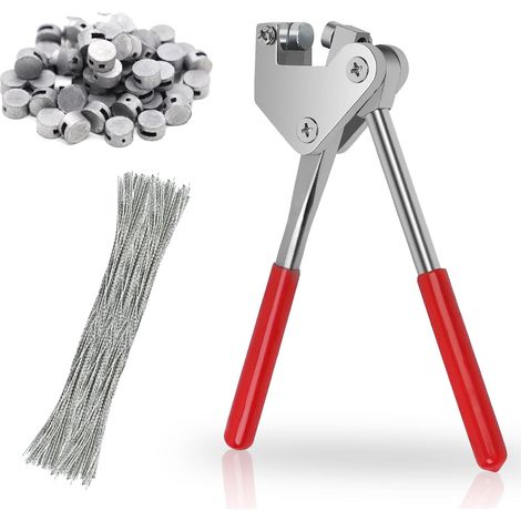Kit de Pinces à Plomber, 165 mm Set de Pinces à Plomber en Acier, avec 80 Fils de Plombage(170 mm) et 80 Plombs(10mm), pour la Logistique, Compteur d'eau (1/5)