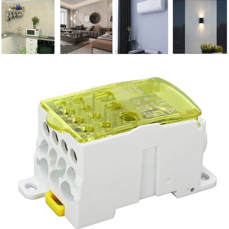 UKK250 C45 Boîte de jonction unipolaire de type rail DIN, répartiteur modulaire, 690 V 250 A, jaune. (1/5)