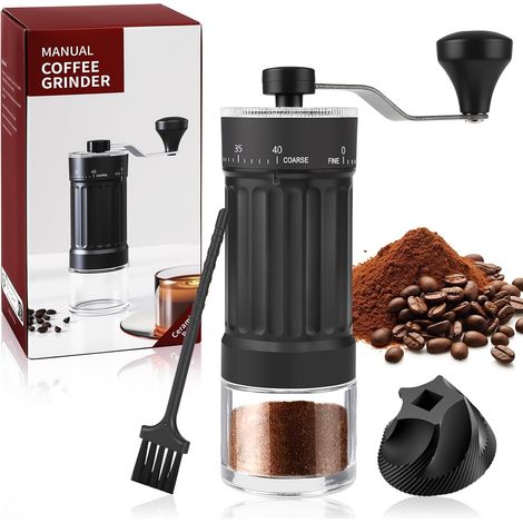 Manuelle Kaffeemühle – 40 Mahlgradeinstellungen – Keramik – Klappgriff – Für Espresso und French Press – 30 g (1/5)