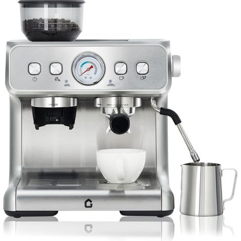 Machine à café semi-automatique italienne acier inoxydable argent (1/5)