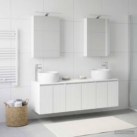 vidaXL Bathroom Cabinet Set 5 pcs White Engineered Wood (1/5)