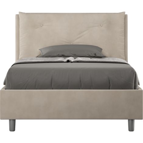 Letto 1 Piazza E Mezzo 120x190 cm Senza Rete Imbottito in Microfibra Appia Large Sabbia (1/5)