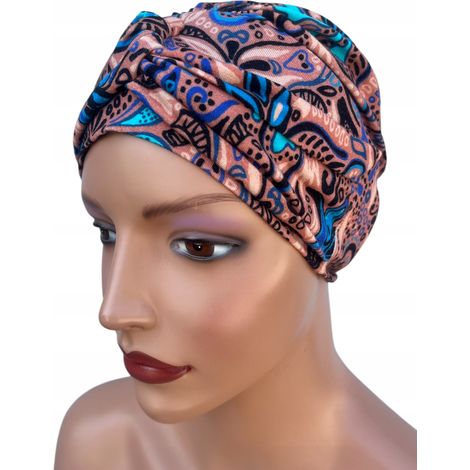 Turban élégant Sara x-63, même après chimiothérapie, pour une protection et un confort optimaux. (1/5)
