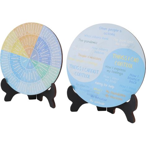 Roue des émotions (lot de 2) avec support pour chambres, salons et bureaux (1/5)